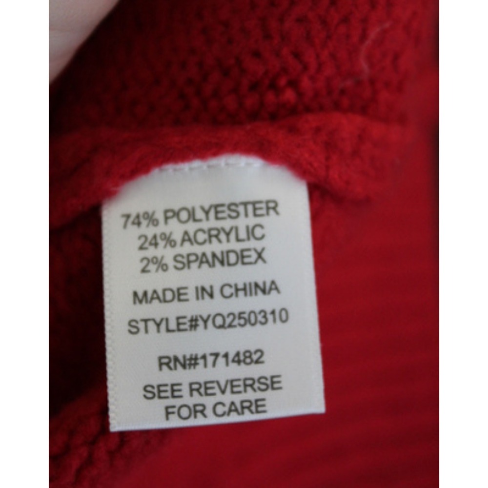 Womens Christmas Cardigan Red Knit Sweater Embroidered Collar Button Front‎ Size - Picture 7 of 7